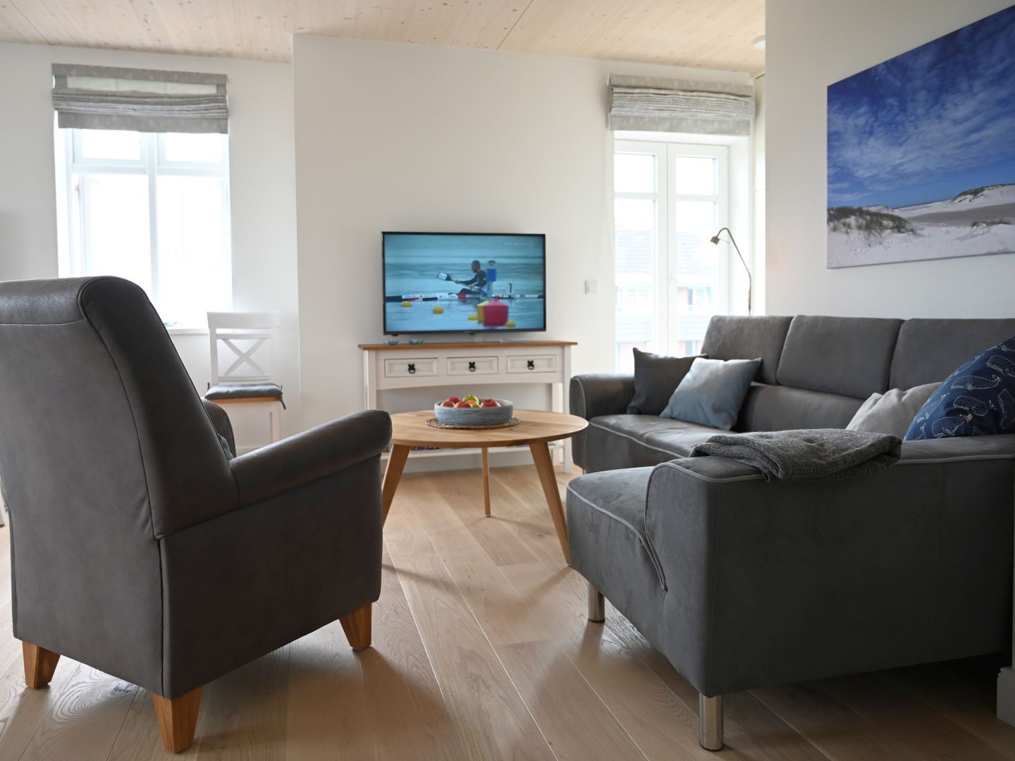 Haus Wena Walfask Wohnzimmer Sitzecke Sofa TV